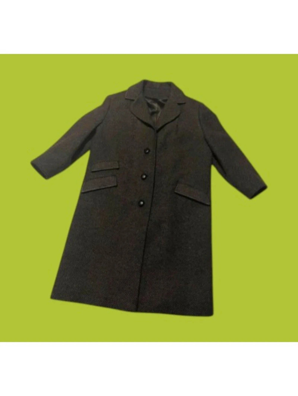 1959-1963 Vintage Harrods ILGWU Wool Black Long Coat Made in Great Britain sz L